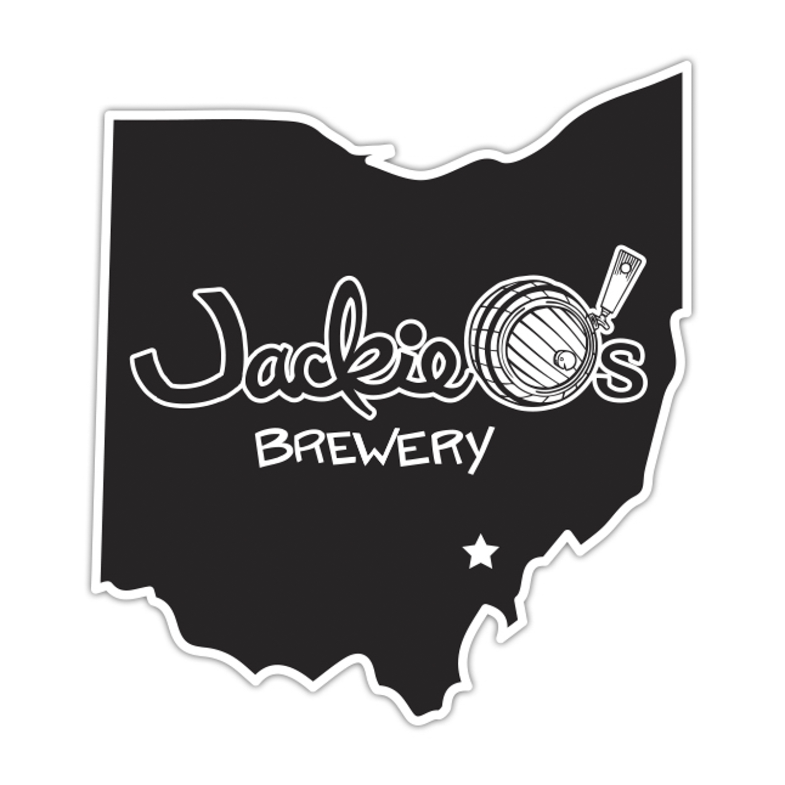 JACKIE O'S PUB Ohio Black Logo STICKER decal craft beer brewery brewing 