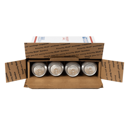 box for shipping 8 cans flat rate