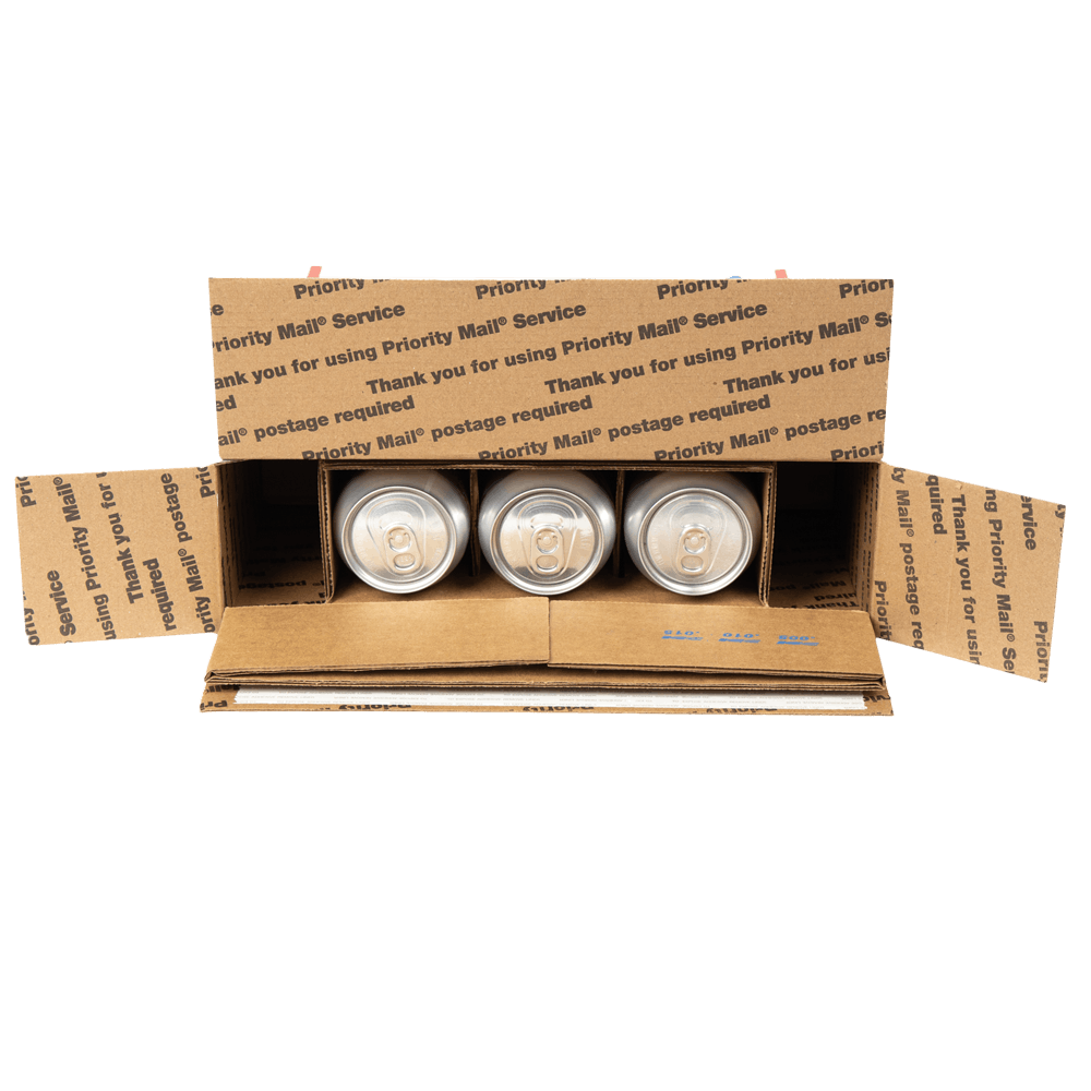 6packflatrate(4) box for shipping 6 cans 12pz 16oz usps medium flat rate