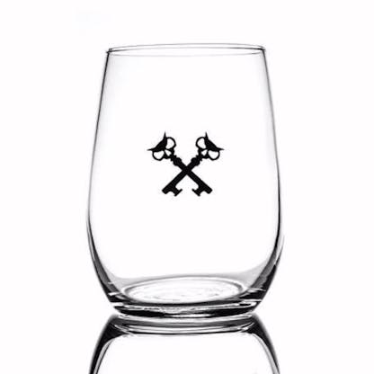 6.25oz taster glass with our crosskeys in black