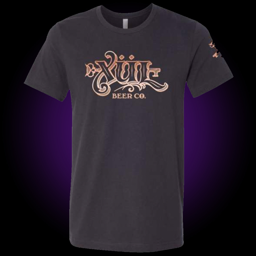 Ladies Logo T Shirt Metallic Rose Gold XUL Beer Company