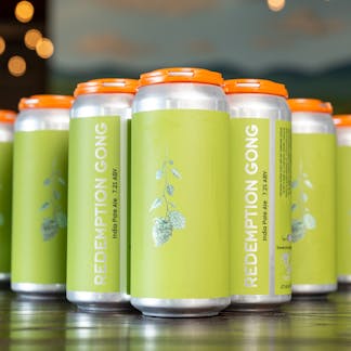 Redemption Gong IPA cans