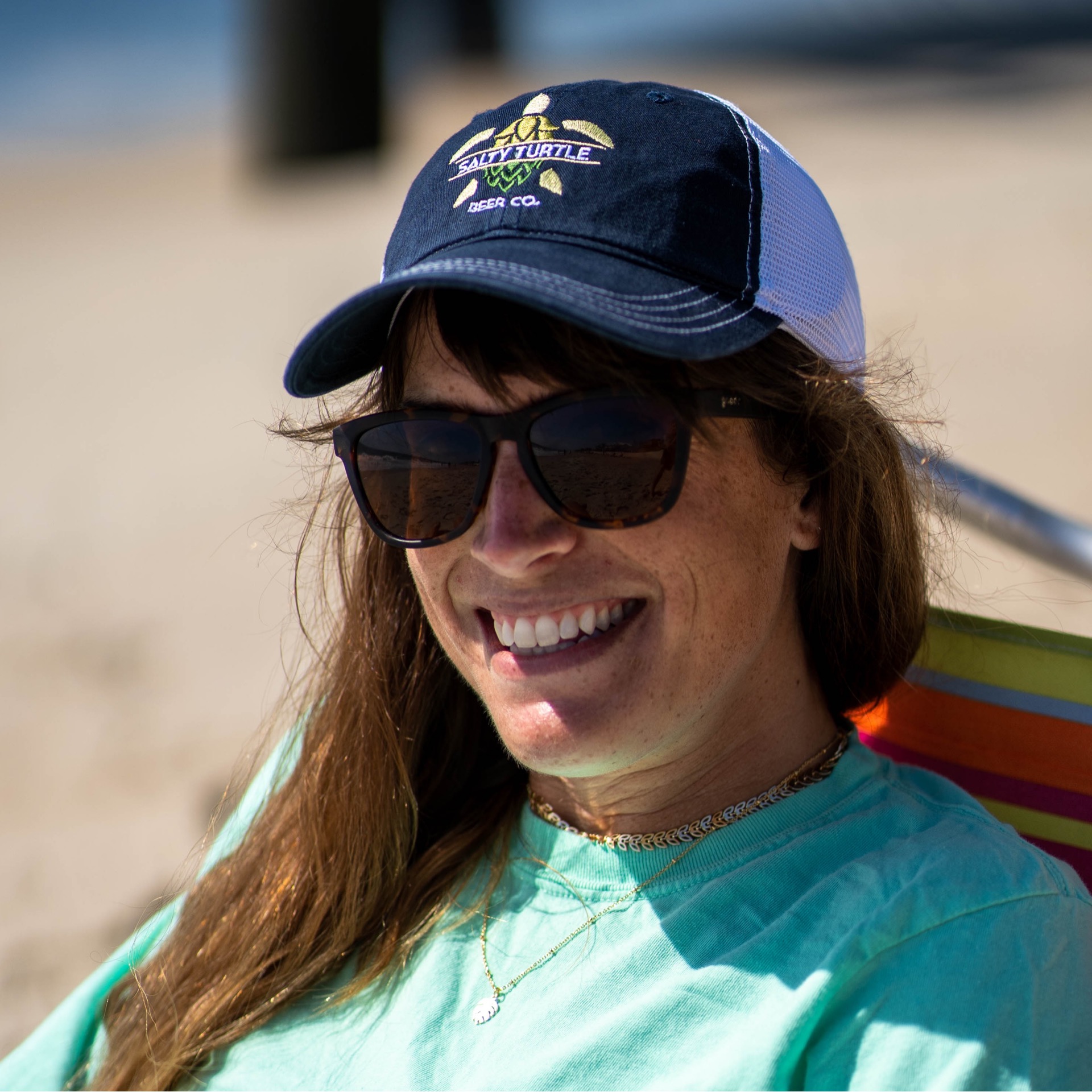 Garment Washed Trucker Hat (Navy/White)