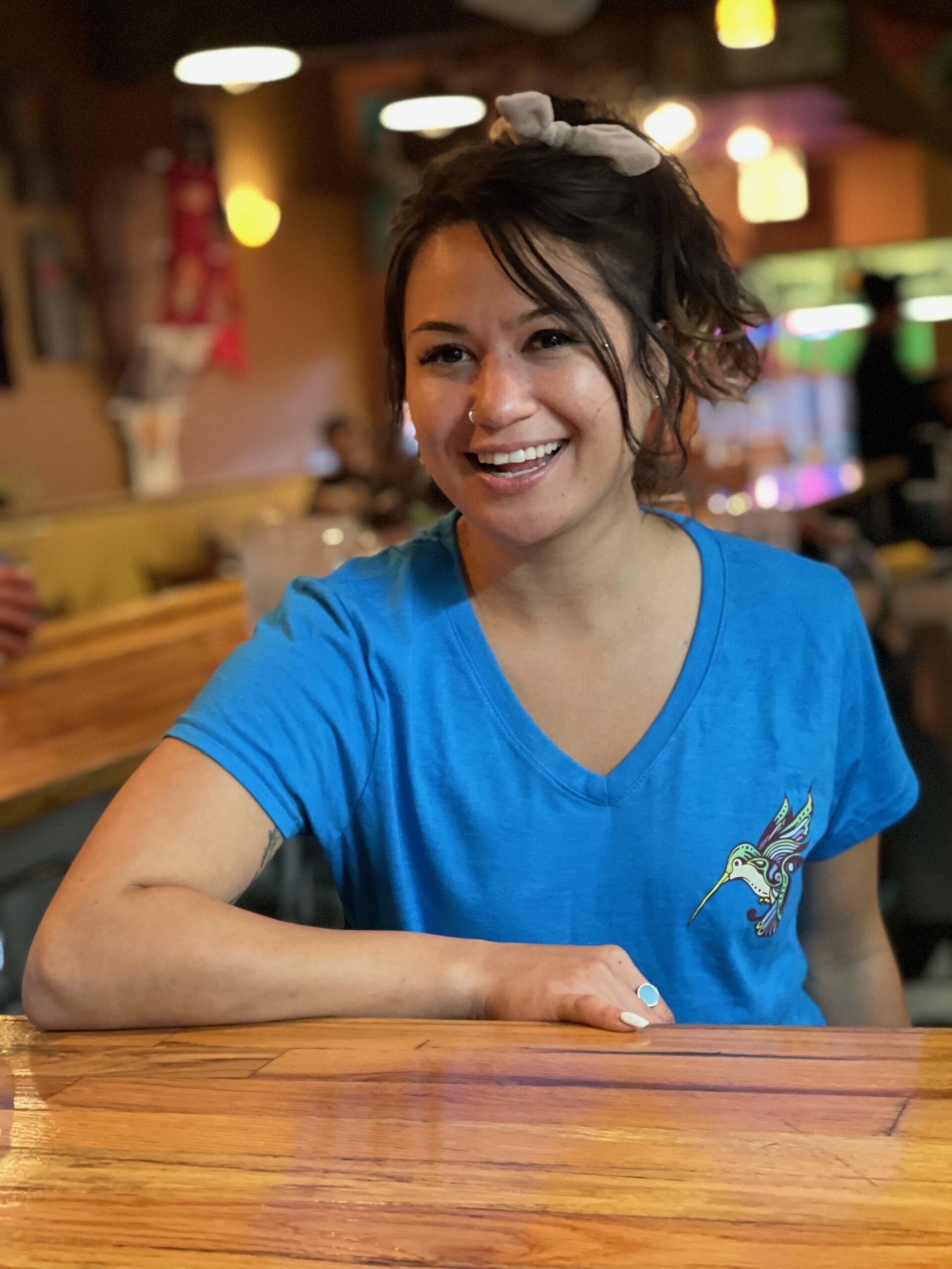 Womens V-Neck (Sapphire Blue)