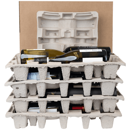 12 bottle molded pulp wine shipping boxes