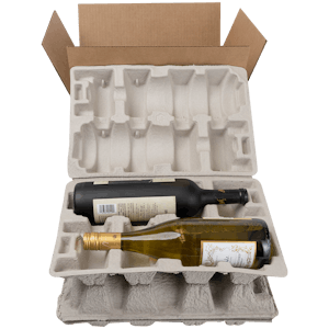wine shipping boxes for 4 bottle molded pulp