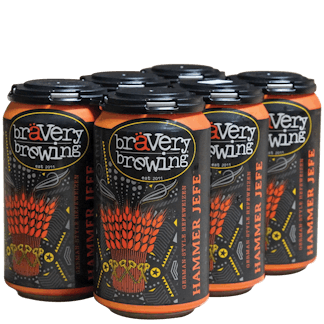 6-pack of Bravery Brewing beer cans
