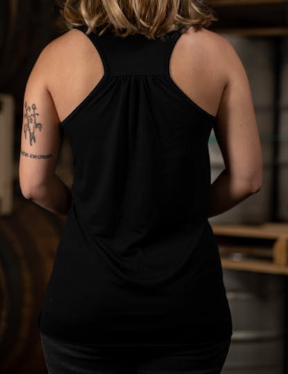 Back side of women's black tank top (no design)