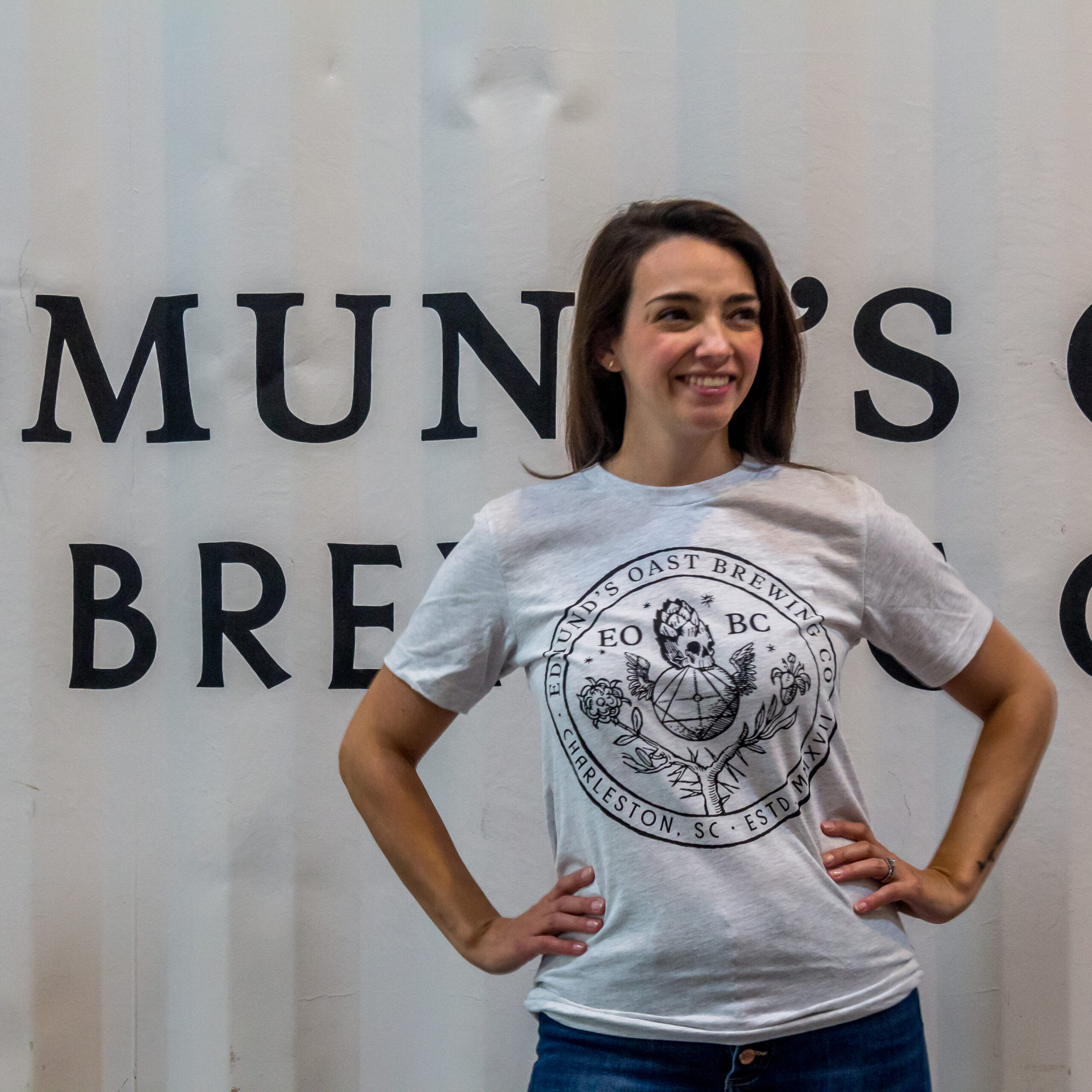White Short Sleeve Full Black Logo T-Shirt | Edmund's Oast