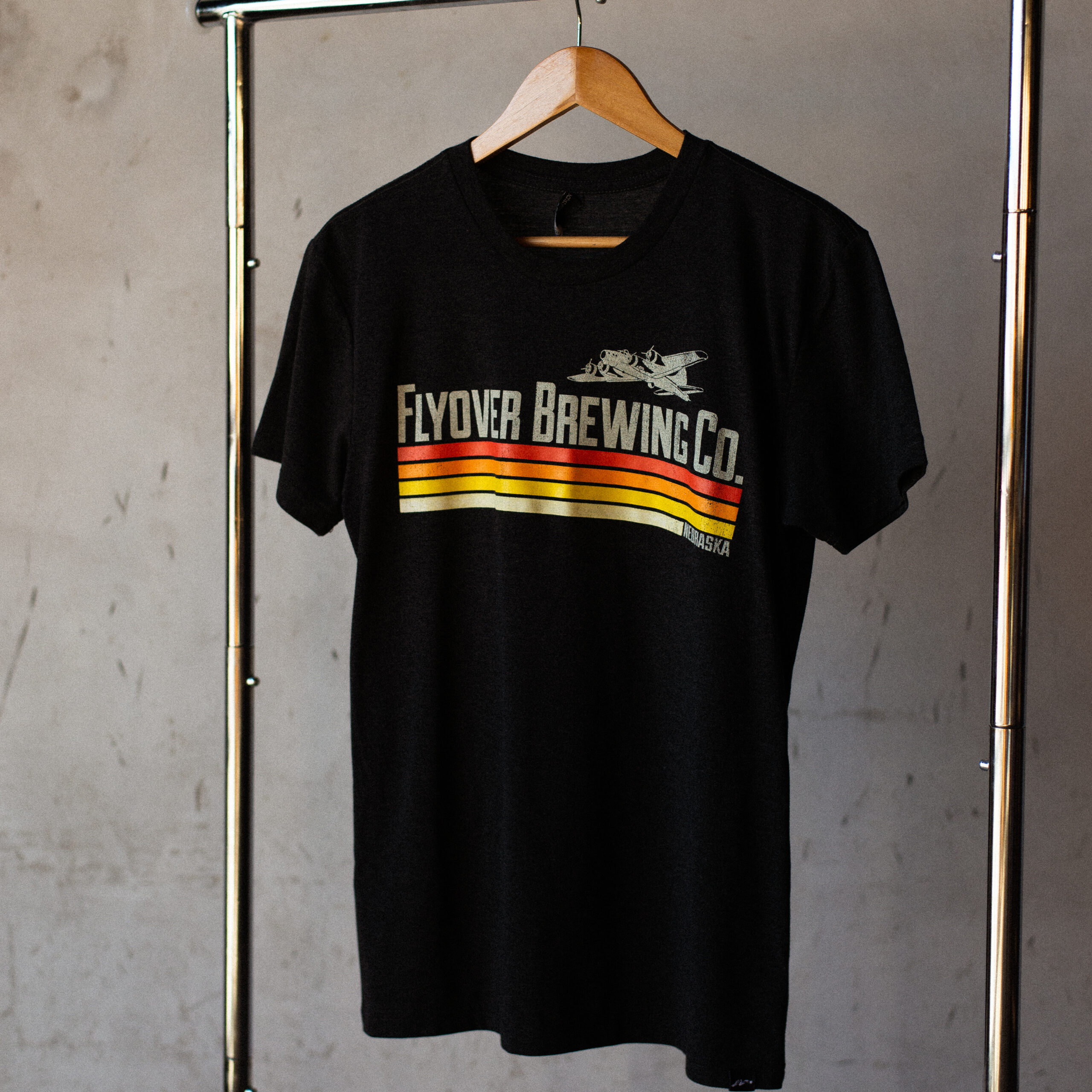 Retro Black Striped Logo Shirt