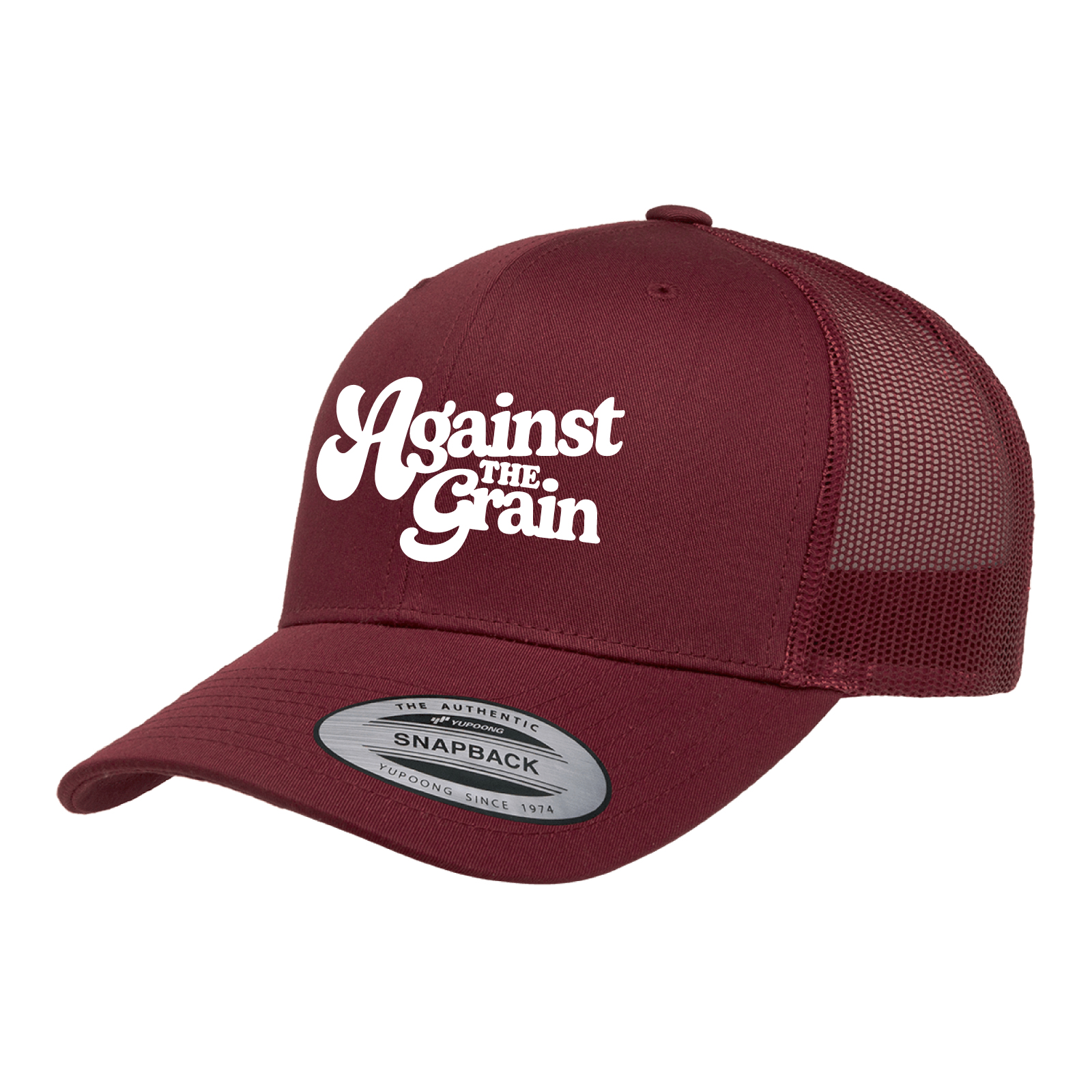 Against the Grain Retro Font Trucker Hat