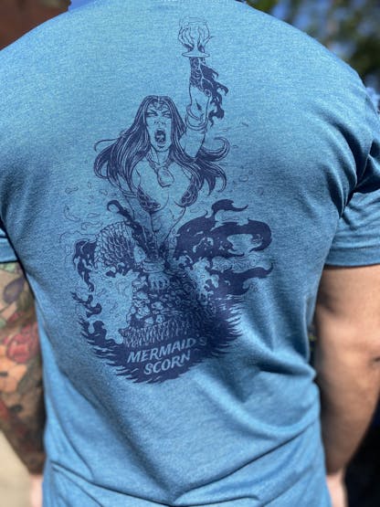 back of Mermaid Scorn shirt