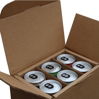 12oz sleek can shipping boxes 6 pack slim