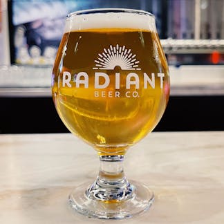 radiant beer co goblet glass