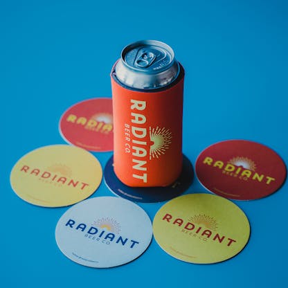 Radiant Beer Co colorful can cozy