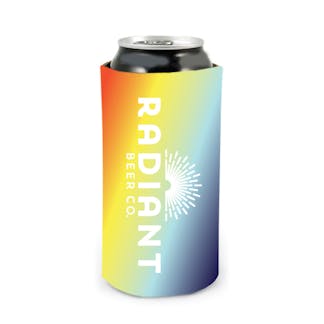 radiant beer can gradient can cozy