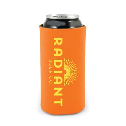 radiant beer orange can cozy