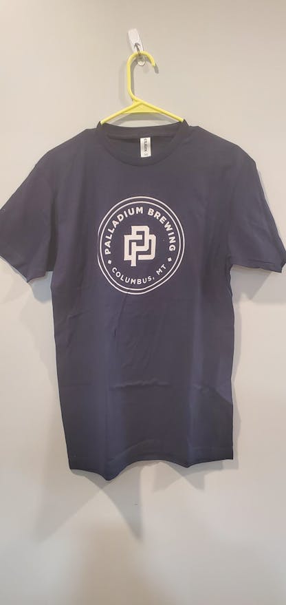 Navy blue t-shirt with white Palladium Draughthaus logo