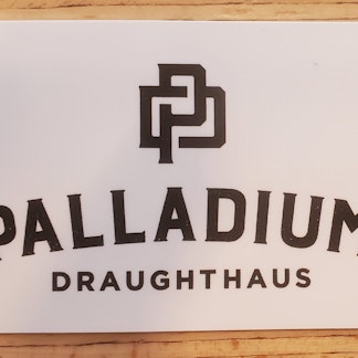 White gift card with Palladium Draughthaus logo