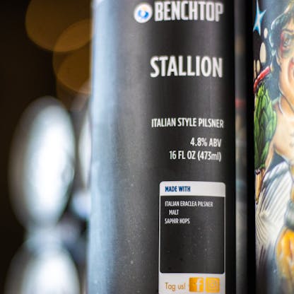 Stallion Italian Pils can close up of ingredients
