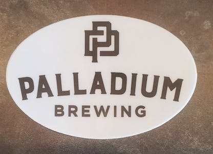 Black Palladium Brewing on White sticker