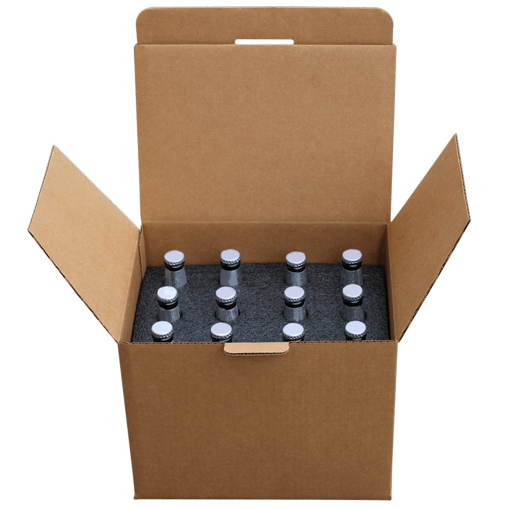 Twelve (12) Bottle Foam Shipper Kit - 1 foam shipper & 1 outer shipping box