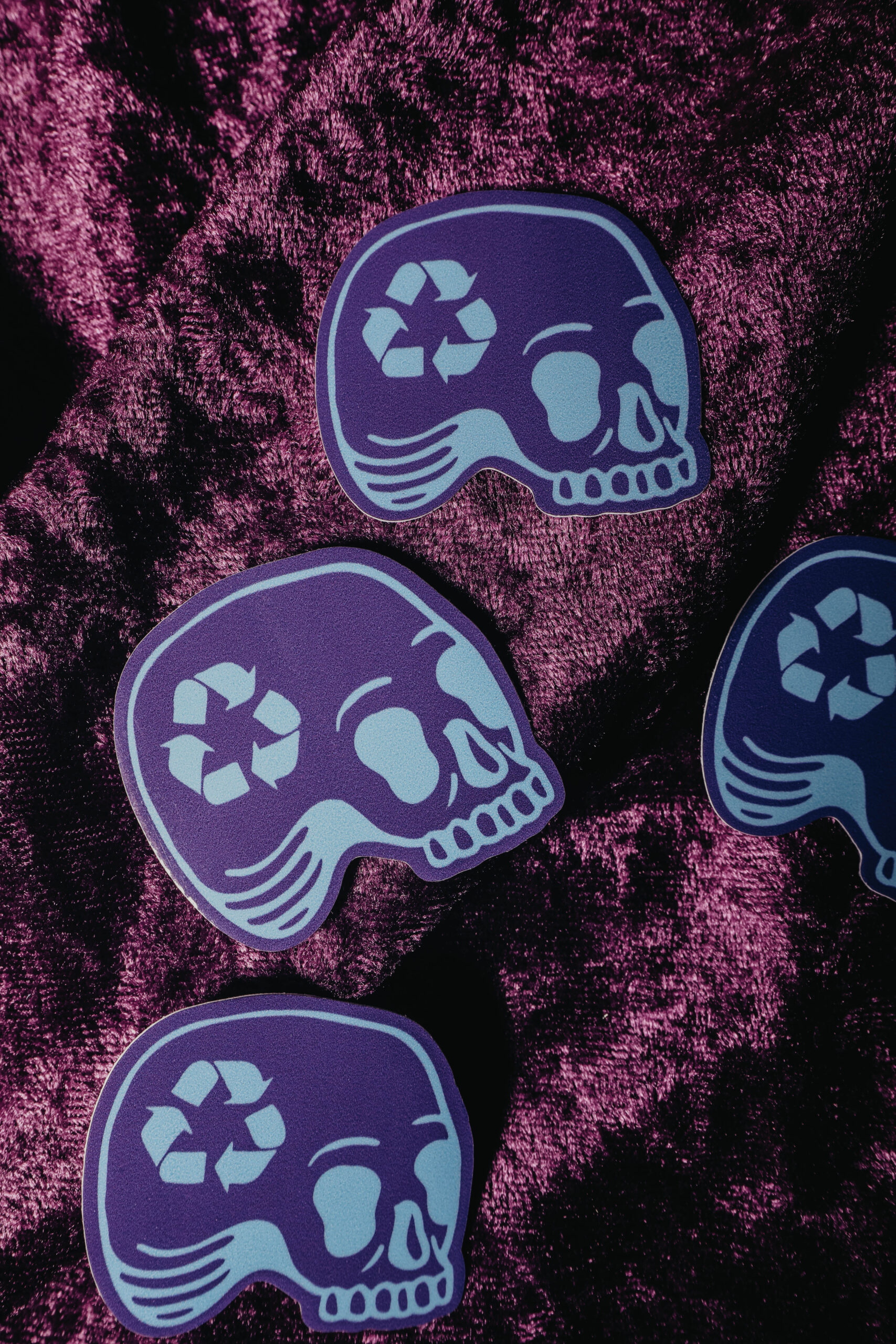 Purple Recycle Skull Sticker