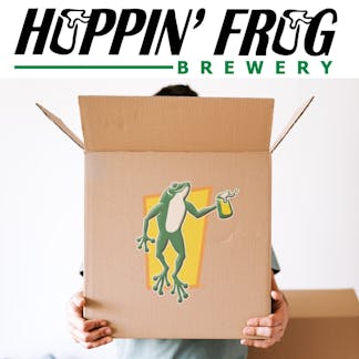 Hoppin' Frog Brewery - Person holding shipping box