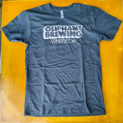 Charcoal Tshirt with Oliphant Brewing Blocktext