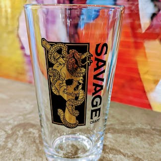 Savage Craft logo pint glass