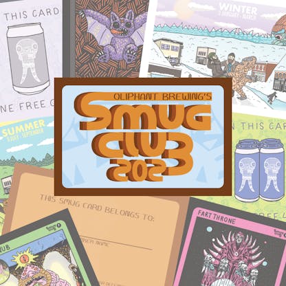 Smug Club with Smug Club Playing Cards in the background
