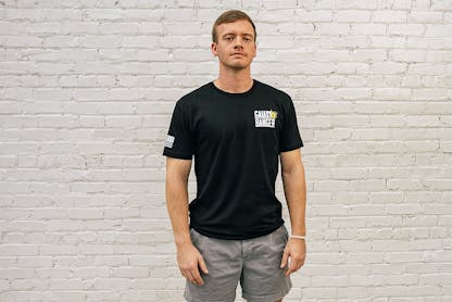 Black short sleeve T-shirt with "Savage Craft" small logo on front left 
