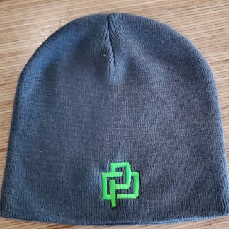 Gray beanie with green PD logo