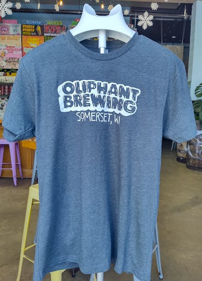 Oliphant Brewing Blocktext Tshirt in Charcoal