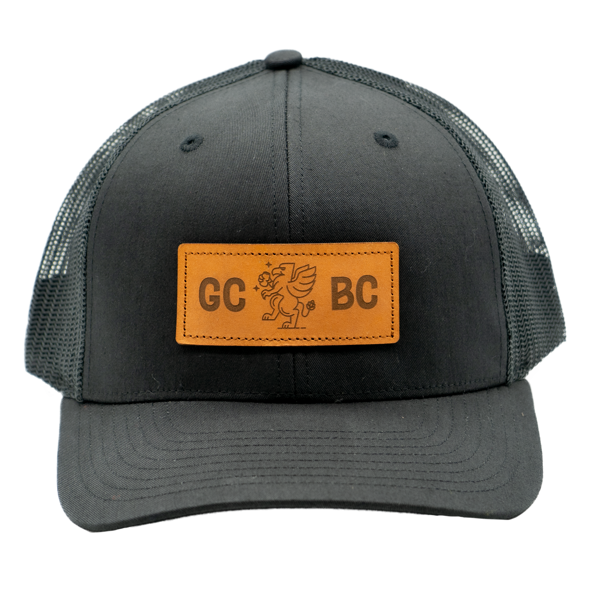 Black Hat with Leather Patch