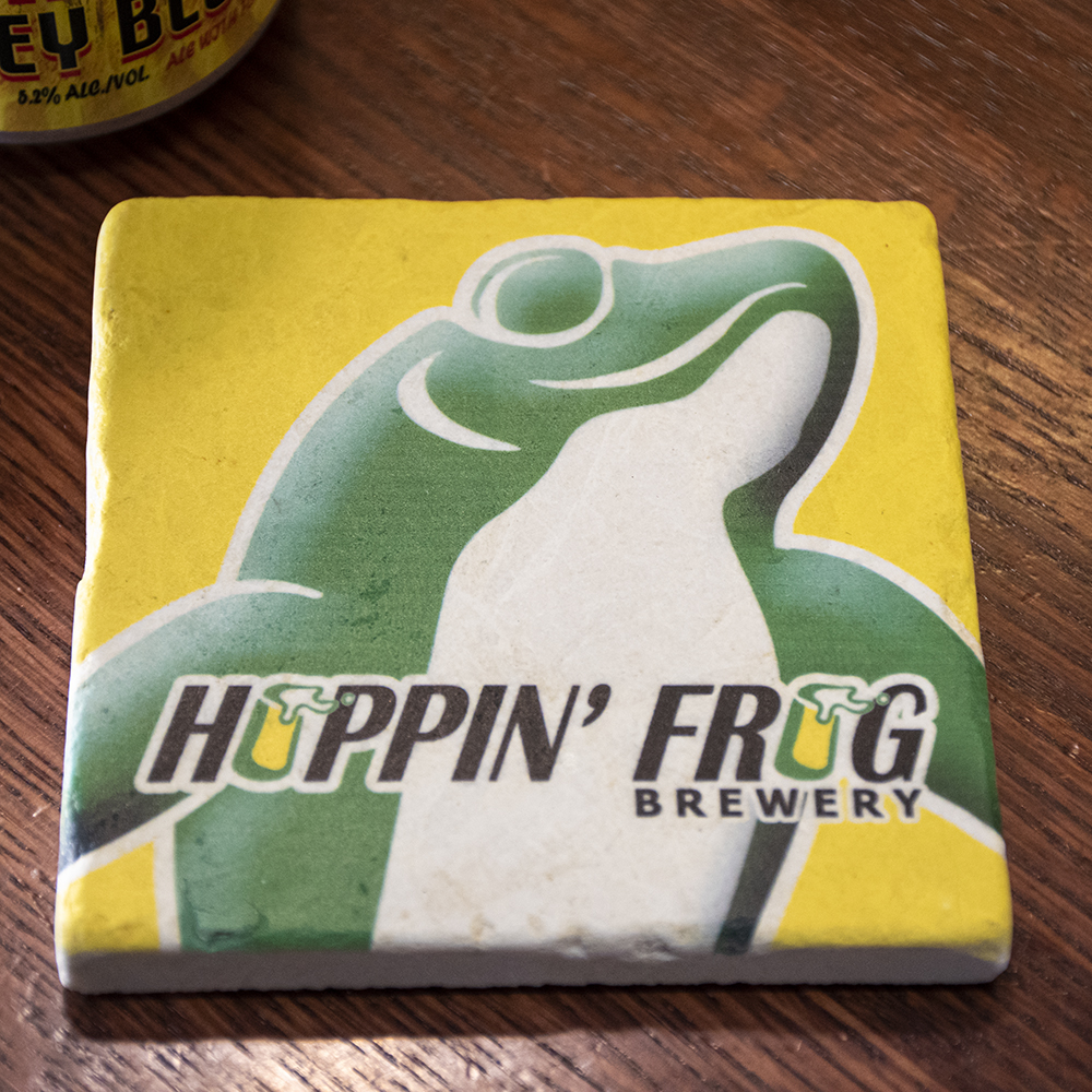 frog head stone coaster
