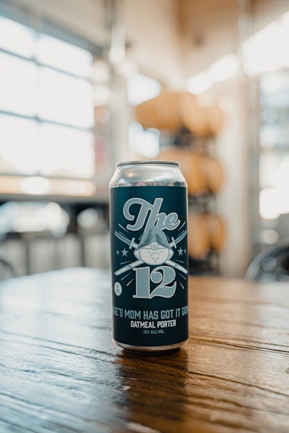 can of beer in the taproom