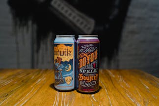 pint cans in the taproom