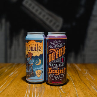 pint cans in the taproom