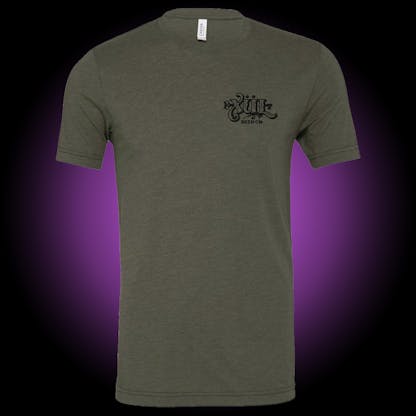 military green shirt with classic xul logo on the front