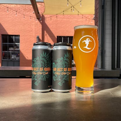 draft pour and cans in taproom