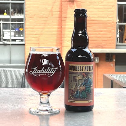draft pour and single bottle in the taproom