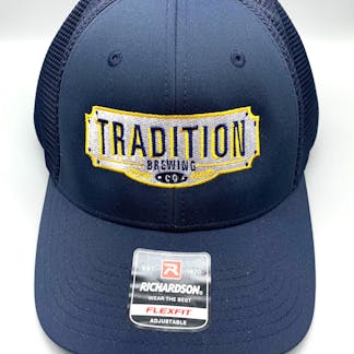 Navy blue hat with shield logo