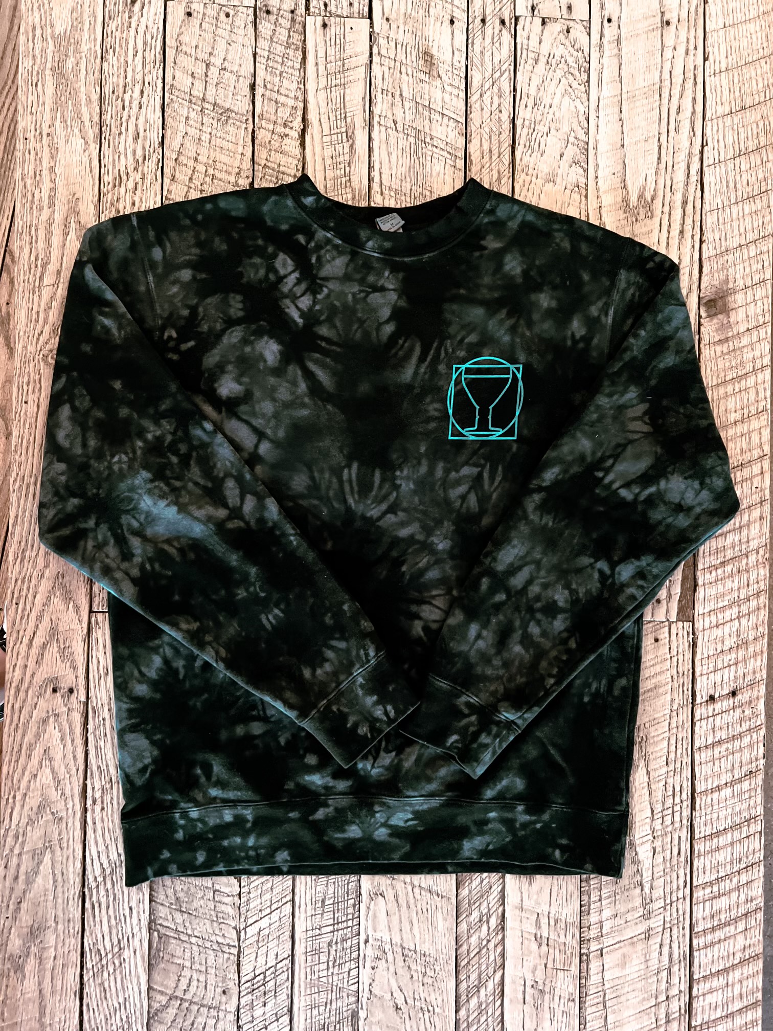 Black Tie Dye Pullover Crewneck