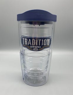 16oz clear Tervis cup with lid and sheild logo