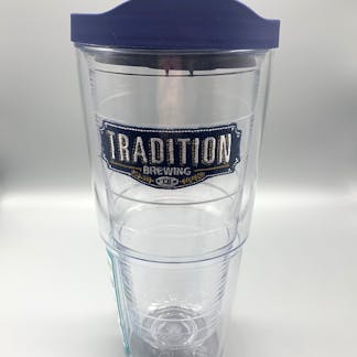 24oz clear Tervis cup with lid and sheild logo