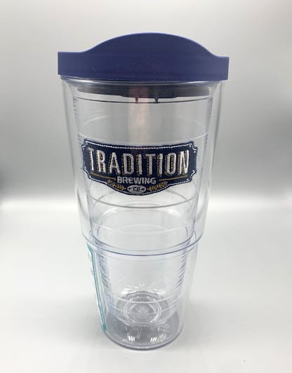 24oz clear Tervis cup with lid and sheild logo