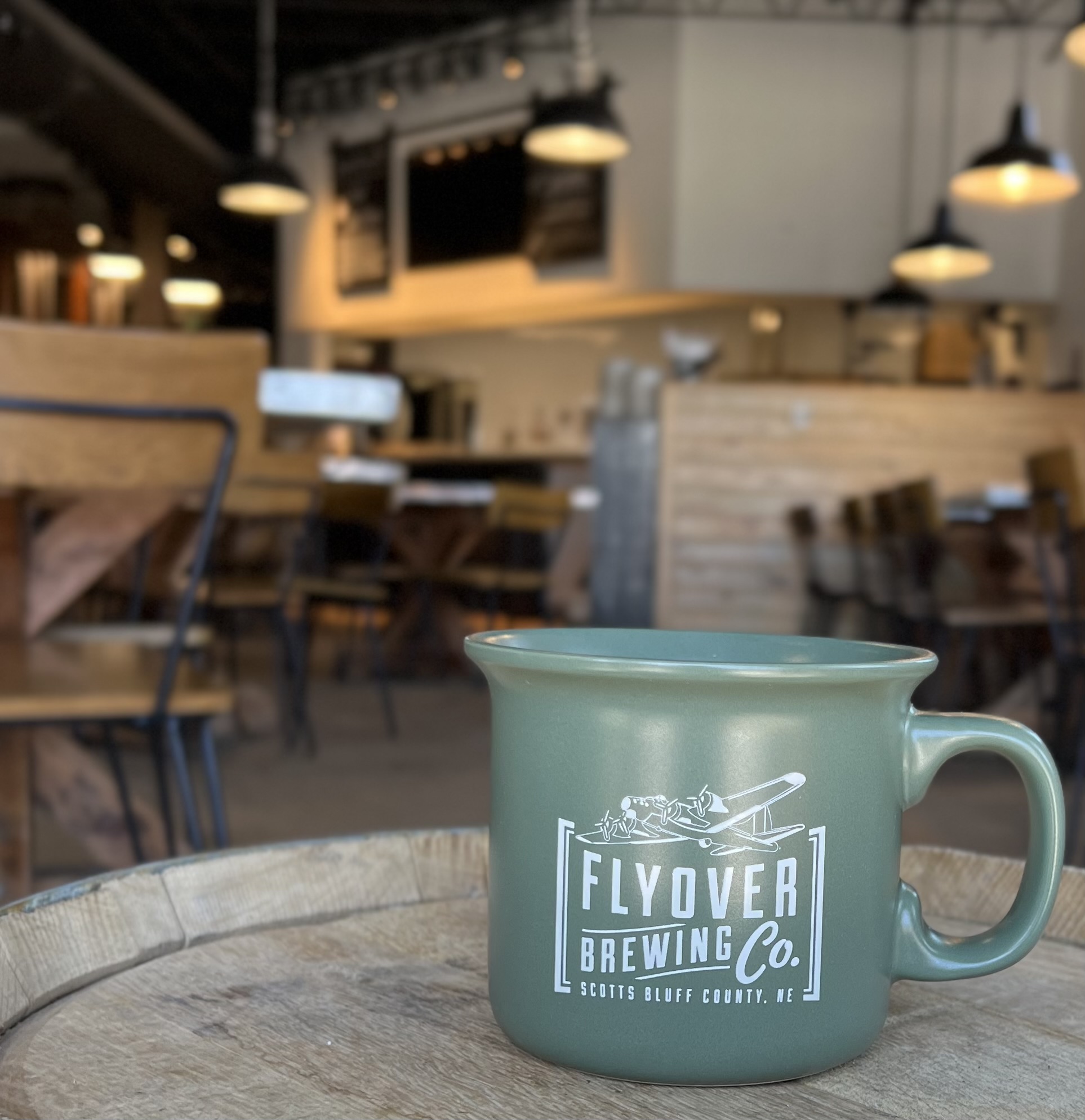 ceramic green coffee mug