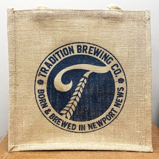 Small Burlap tote bag with circle T logo