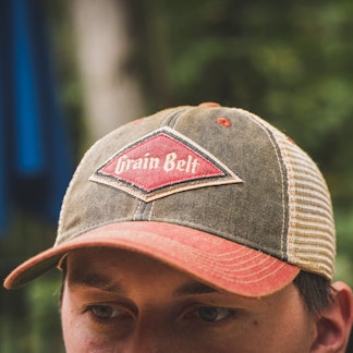 Red and white hat from schells